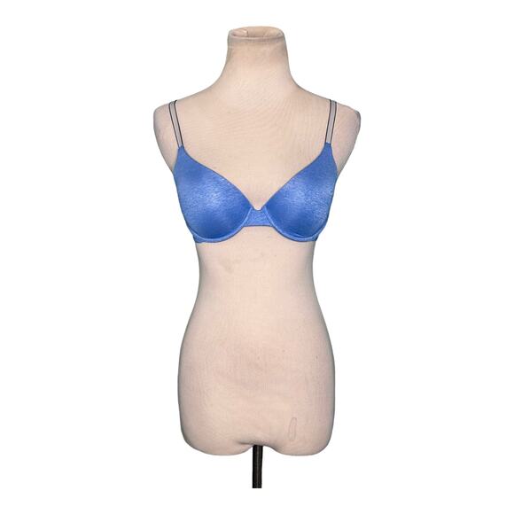 Victoria's Secret blue uplift semi demi blue bra size 32C - Picture 4 of 8